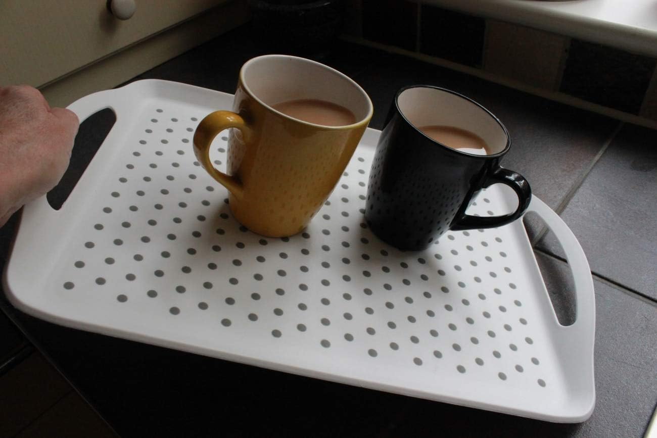 The Ultimate Non Slip Spill White Tv Bed Dinner Lap Tea Drinks Serving Tray Disability Kids (Small: 41.5cm x 29.4cm)