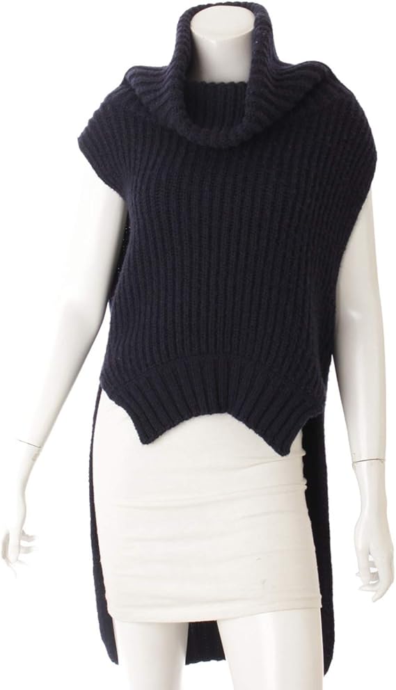 Amazon Co Jp セリーヌ ノースリーブ ハイネック ニット トップス ネイビー S 服 ファッション小物