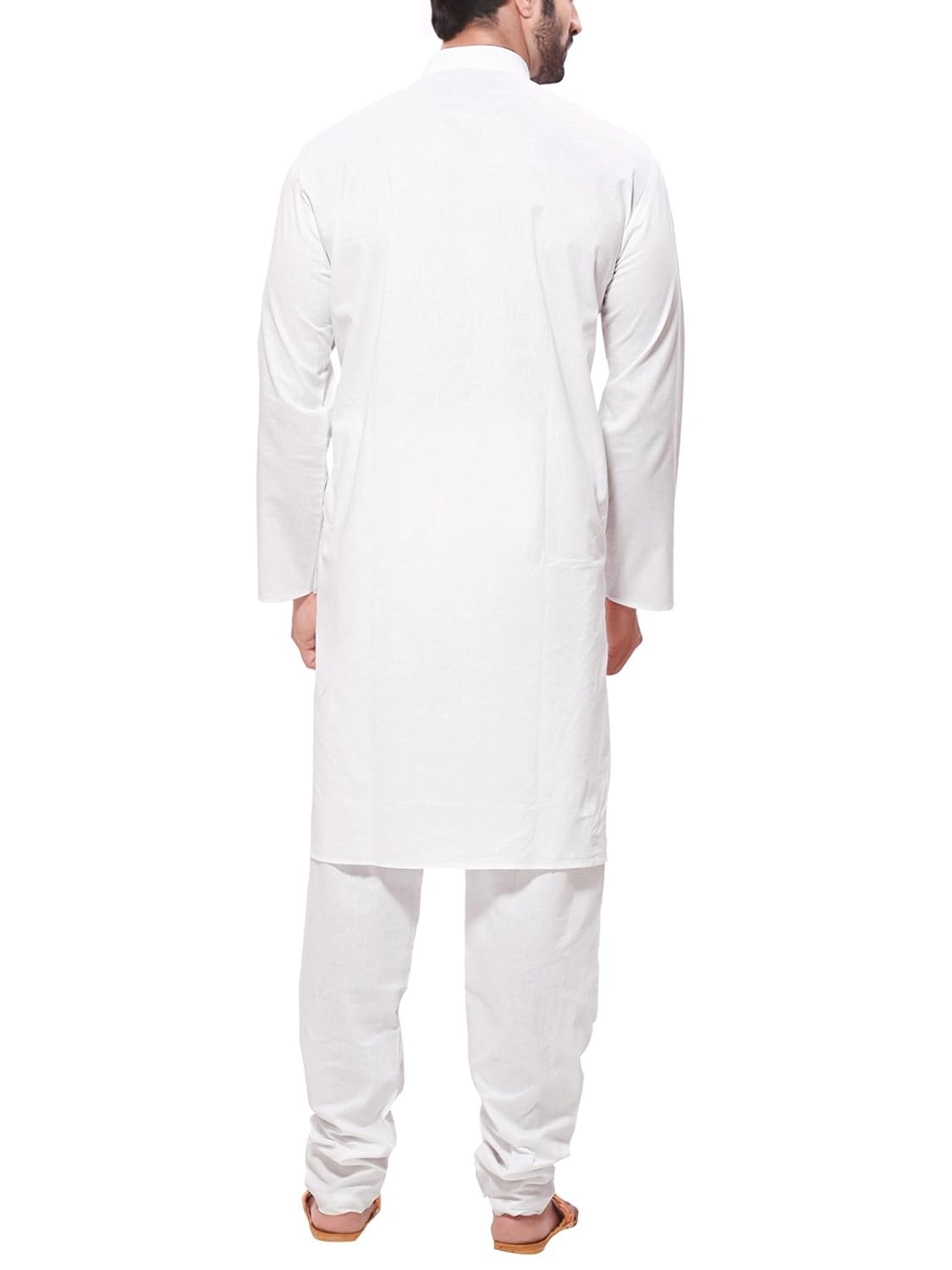 rg designers men's cotton plain white a kurta pyjama