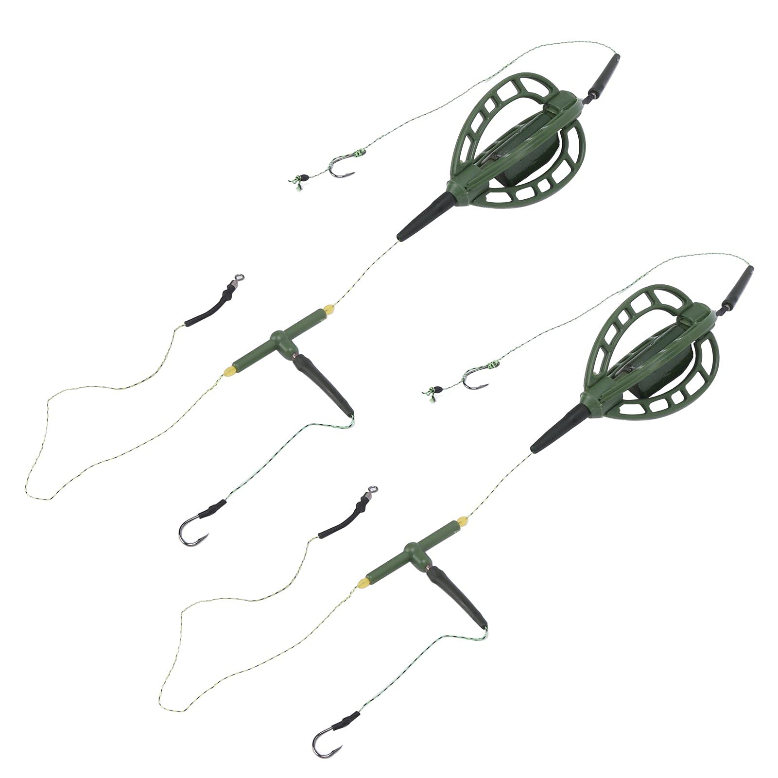 Lwuey Inline Method Feeder Rigs, 35g/48g Bait Weight J Hook Quick Sink Carp Fishing Tackle, European Style Easy Release Universal for Freshwater Saltwater Casual Beginners Tournament Anglers