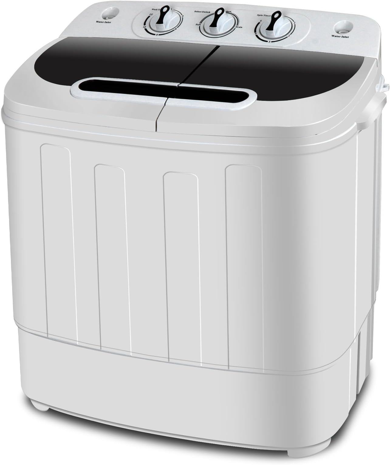 SUPER DEAL Portable Washer Mini Twin Tub Washing Machine w/Washer&Spinner, Gravity Drain, 13lbs Capacity For Camping, Apartments, Dorms, College Rooms, RV's, Delicates and more (#1)