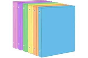 1-Inch Binder 3 Ring, Round Ring with 2 Interior Pockets, Holds 200 Sheets Letter Size Paper, Durable Plastic View Binders fo