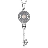 UYBNRK Key Triple Moon Goddess Necklace Nudo De Bruja Plata Original Witches Knot Necklace Crystal Necklaces for Women Sterling Silver Crystal Pendant Jewelry Gifts for Women