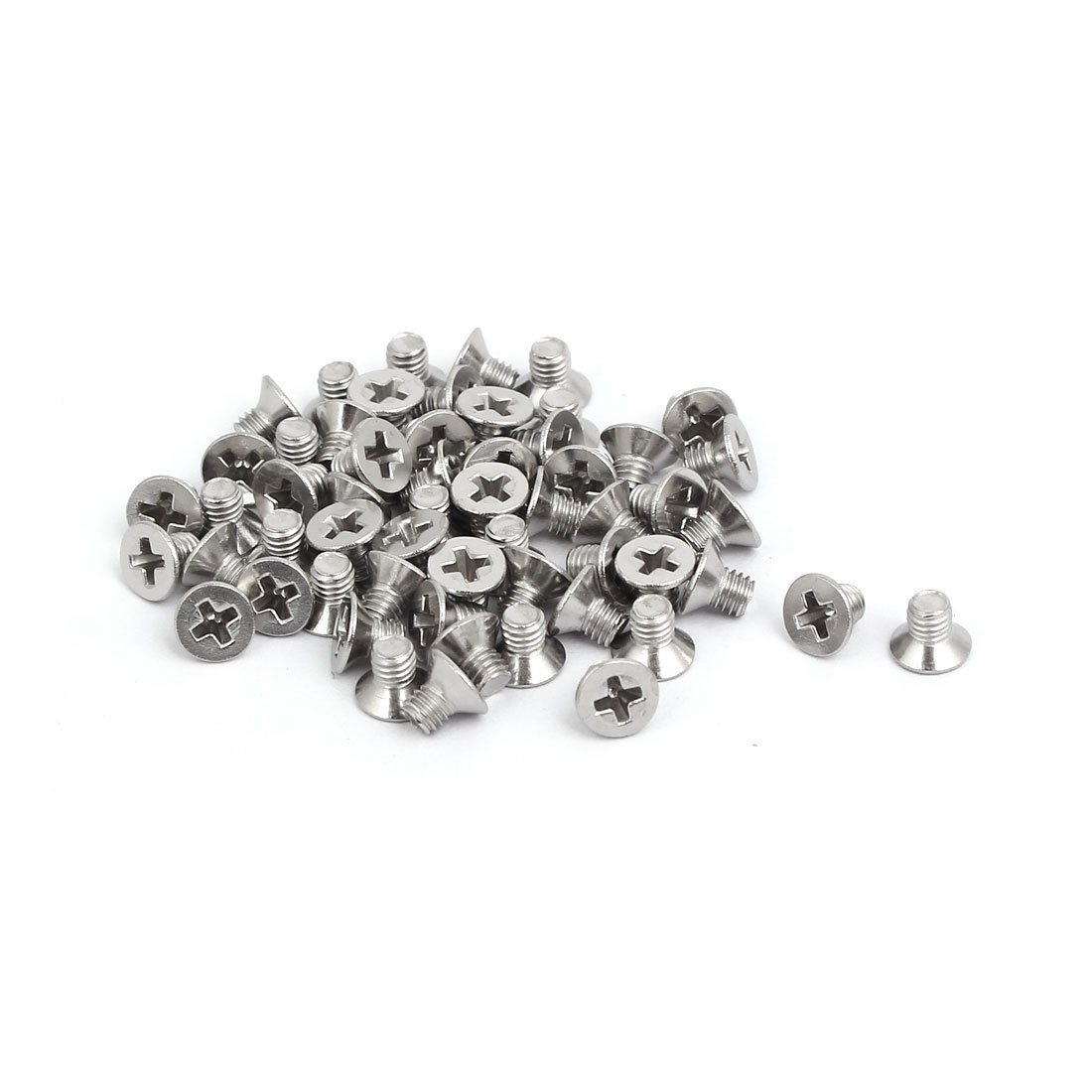 Sourcingmap M3x4mm 316 Stainless Steel Phillips Countersunk Bolt Machine Screw 60pcs