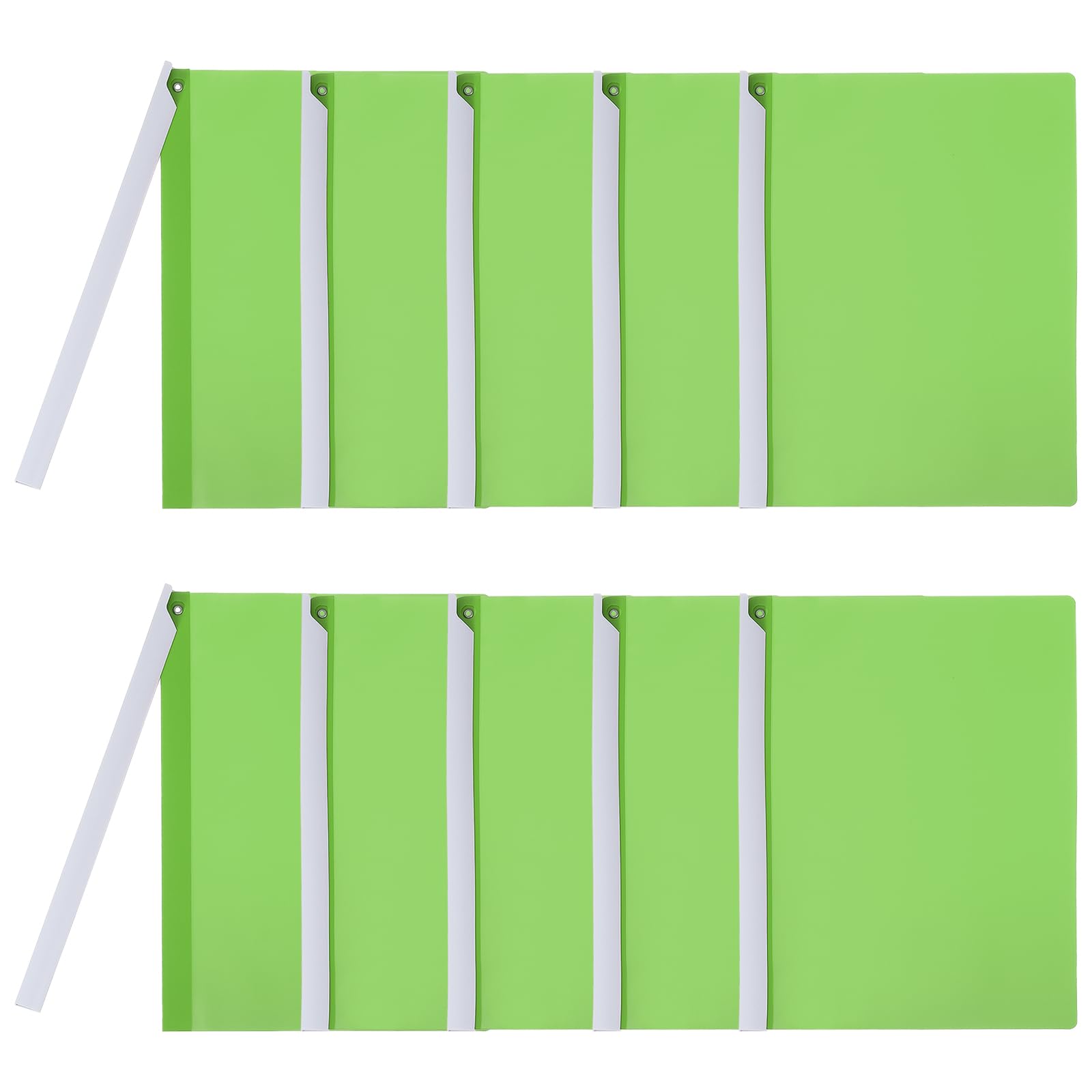 PATIKIL Clear Document Report Folder with Swing Clip Colourful Presentation Covers with Triangular Sliding Bar Punchless Side Open Close for Project File Test Paper Resume,Green,10Pcs