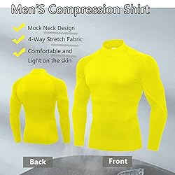 Mens Yellow Compression Shirt Long Sleeve Athletic