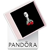 PANDORA Asymmetrical Cherry Fruit Dangle Charm - Compatible with PANDORA Moments - Stunning Women's Jewelry - Gift for Women - Made with Sterling Silver & Enamel - With Gift Box