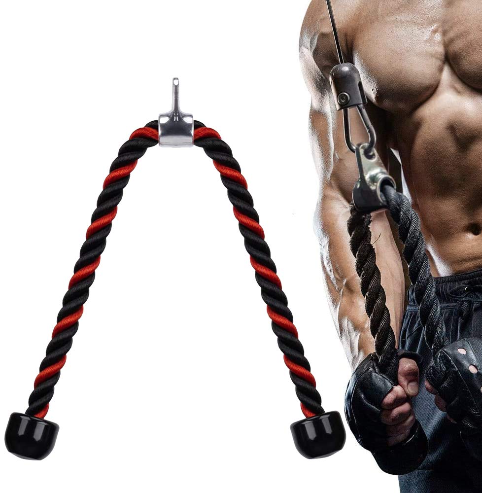 Buy ETAOLINE Tricep Rope for Gym, Red 27.5" Heavy Duty Pull Down Cable