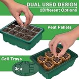 VDYXEW Seed Trays Propagator with Lights 24-Cell 0.8mm PVC 2 Pack view 8