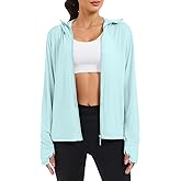 VUTRU Women UPF 50+ Sun Protection Jacket Hoodie Lightweight Full Zip Pockets Running Shirts Long Sleeve for Hiking Outdoor