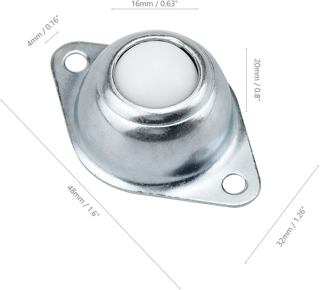 WEKON 6pcs Metal Flange Transfer Unit Mounted Bearing, Flying Saucer Ball Transfer Bearing