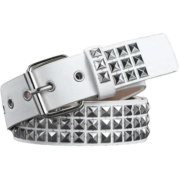 Amazon.com: Two Row Diamond Pyramid Stud Belt Made In USA Genuine