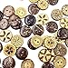 Kocome 50pcs 18mm Brown Coconut Shell 2 Holes Buttons fit Sewing Scrapbooking