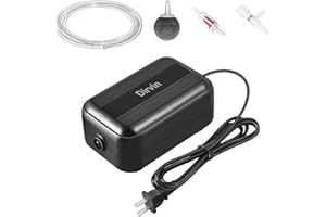 Dirvin Dual Outlets Aquarium Air Pump, Adjustable Oxygen Quiet Aquarium Air Pump with Accessories, Energy Efficient Aerator f