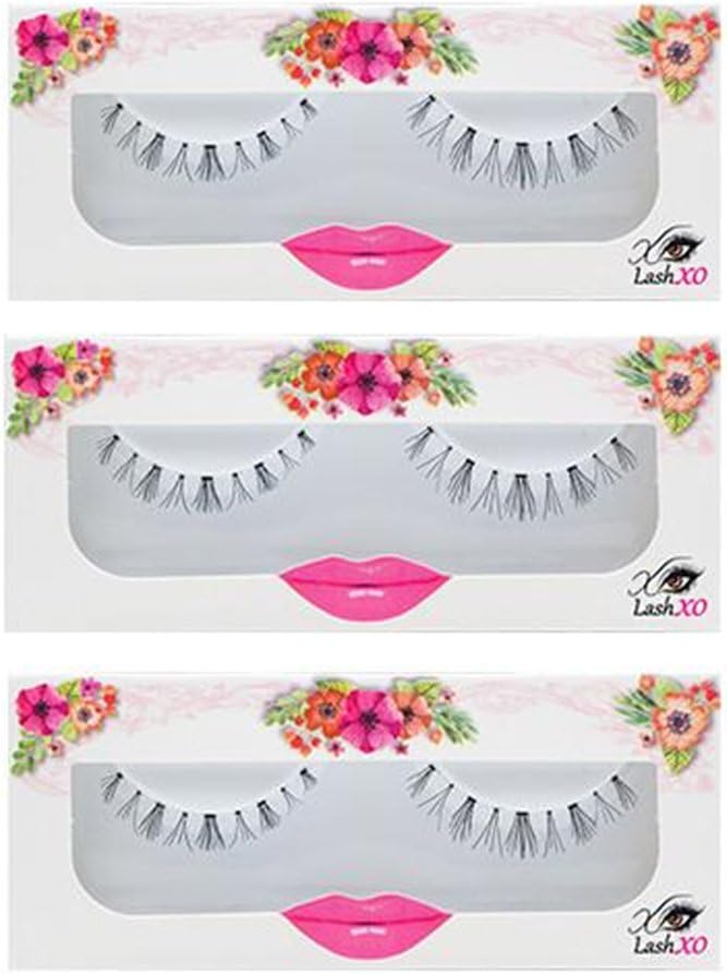 LashXO Lashes- Mimi (Black) 3 pack- Premium Quality False Bottom Eyelashes lashes compared to popular name brands
