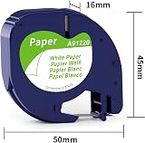 MarkField 12mm x 4m White Paper Label Tapes for Dymo LetraTag 5 Pack view 8