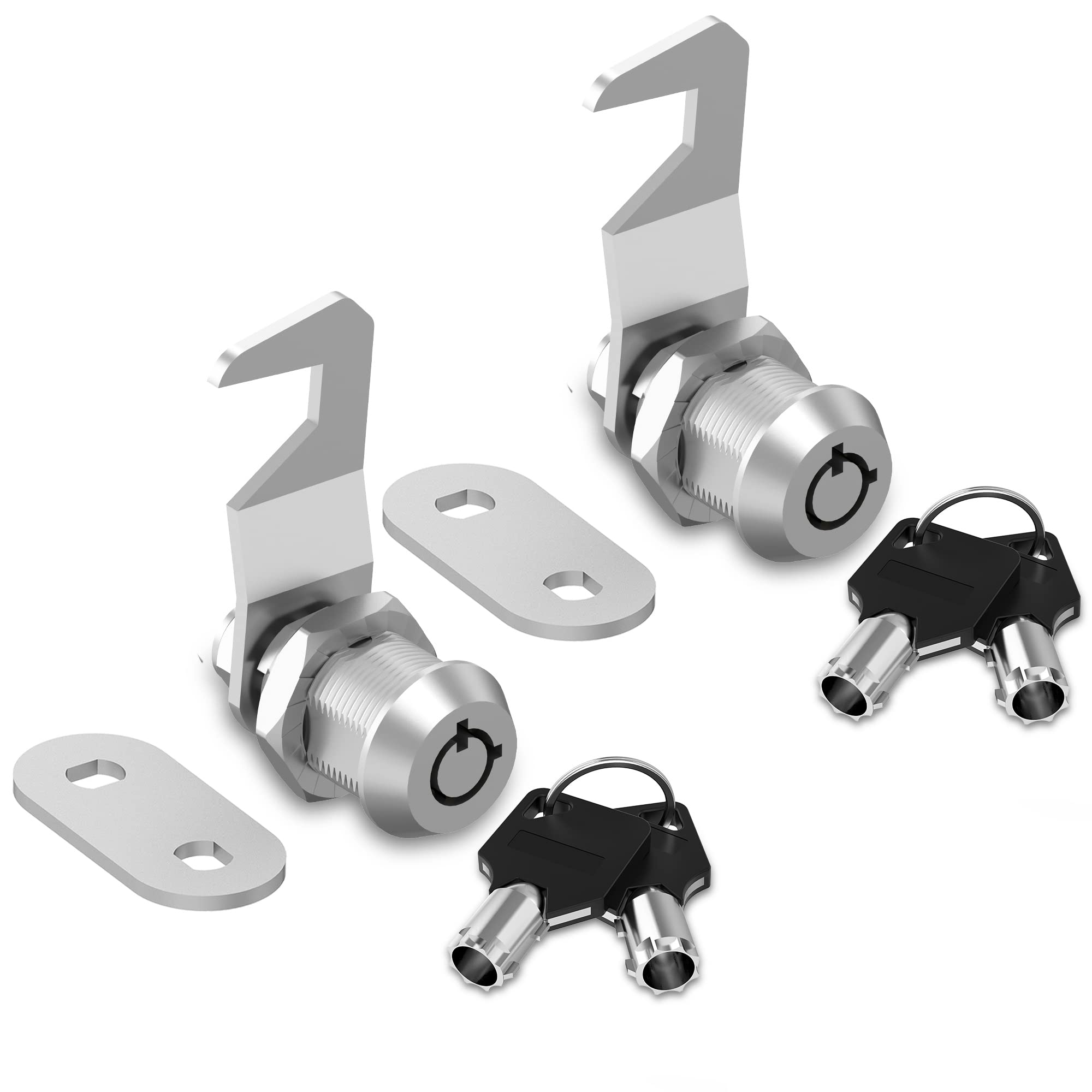 Cam Locks Keyed Alike, RV Storage Locks, File Cabinet Lock with Key Security File Drawer Toolbox Replacement, Zinc Alloy (2 Pack 5/8 Inch)