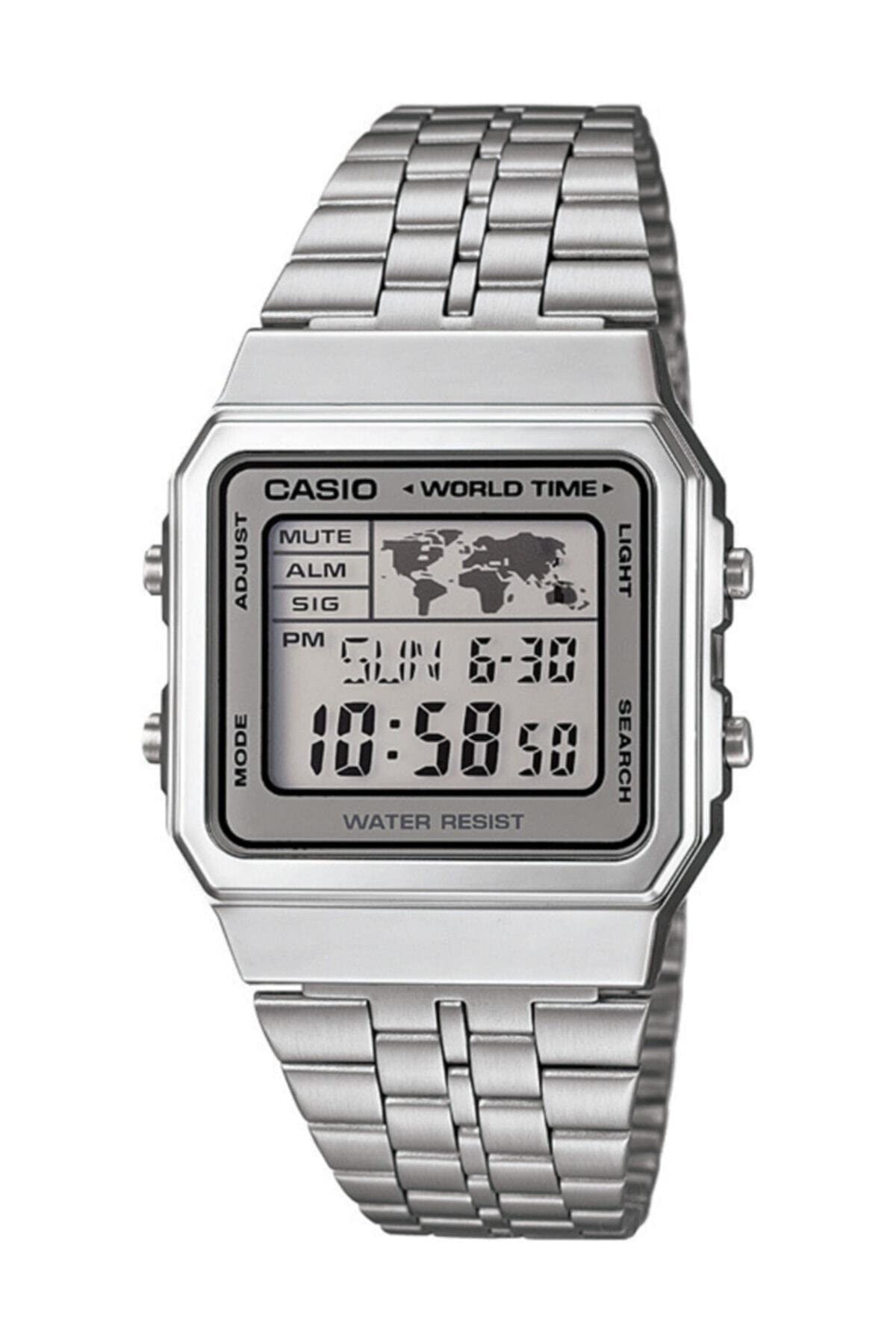Casio - A500WA-7D - Vintage - Unisex Watch - Digital Quartz - LCD Dial - Grey Steel Strap, LCD/Grey, Bracelet
