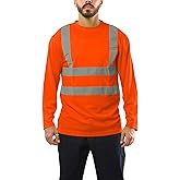 Kolossus Work Shirts for Men - Long Sleeve High Visibility - Construction Clothes - Reflective - Front Pockets - ANSI Class 2