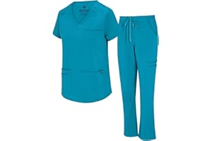 Natural Uniforms Womens 11 Pocket Cool Stretch Cargo Scrub Set with Regular and Petite Sizes
