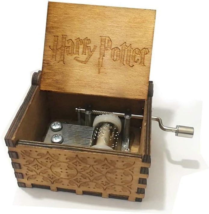 Rabi Music Box, Hedwig Theme Harry Potter Hand Engraved Wooden Music Box