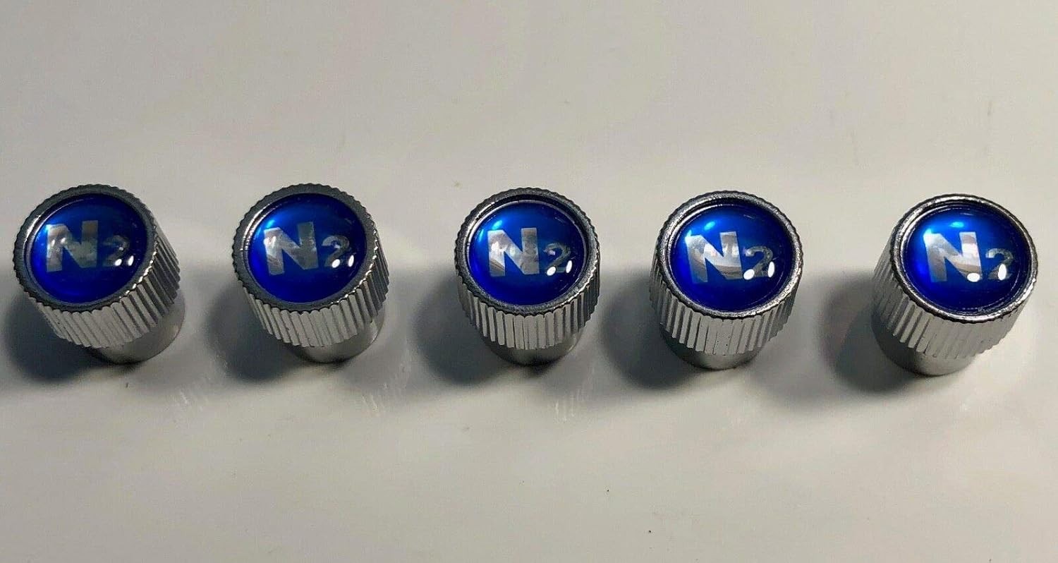 Race Ready 5 Nitrogen N2 Valve STEM CAPS with Blue N2