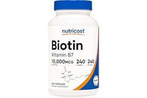 Nutricost Biotin (Vitamin B7) 10,000mcg (10mg) Vitamin Supplement, 240 Capsules - Vegetarian, Gluten Free, Quick Release, Non-GMO