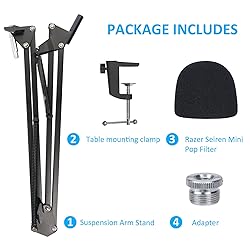 Razer Seiren Mini Boom Arm with Pop Filter - Mic