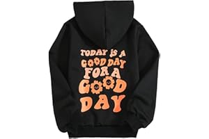 COZYEASE Girls' Letter Graphic Print Cute Hoodies Long Sleeve Pullover Hoodie Sweatshirt