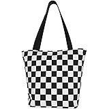 Tote Bag with Checkered Flag Motor Race 