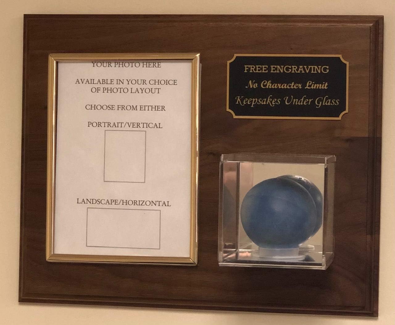 Keepsakes Under Glass Lacrosse Ball 4 X 6 Photo Wall Display Case Plaque