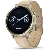 Garmin Venu&reg; 4, Advanced Fitness Smartwatch, 41mm, Light Sand Leather | 24/7 Health Monitoring, Advanced Sleep Tracking, Health Status, 80+ Preloaded Sports Apps, Built-In Flashlight
