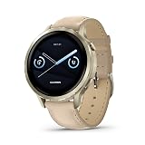Garmin Venu® 4, 41mm, Advanced Health and Fitness GPS Smartwatch, Bright Colorful Display,Built-In Flashlight,10 Days of Battery Life,Lunar Gold/Bone Silicone Band and Light Sand Leather Band -2 bands