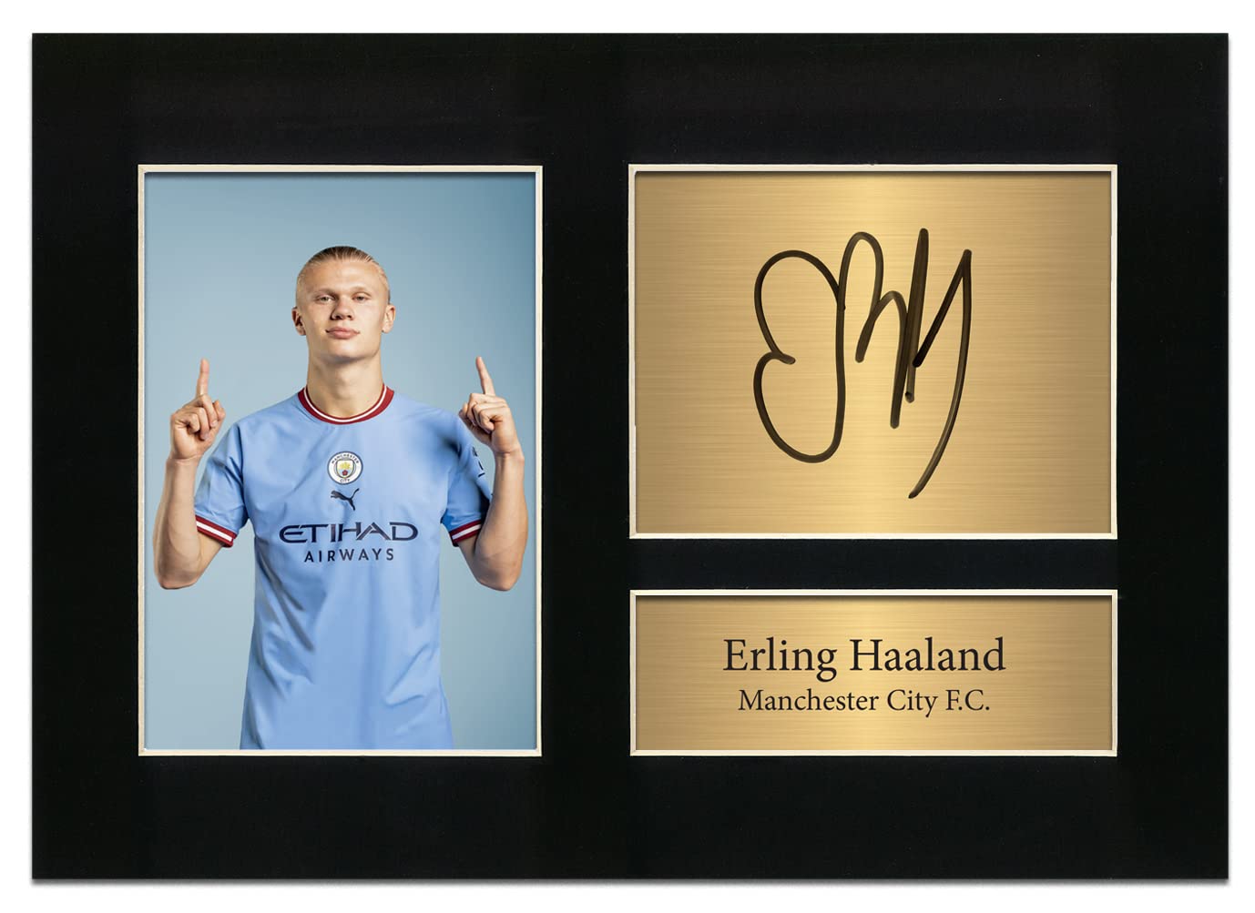 Erling Haaland Autograph Manchester City Signed Photo Printed Gifts Man City A4 Printed Autograph Photo Memorabilia Reproduction Print Picture Display No123