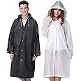 Rain Ponchos Raincoats for Adults Women Men, Reusable 2 Pack Rain Jacket Coats with Hood for Family Disney Camping Hiking