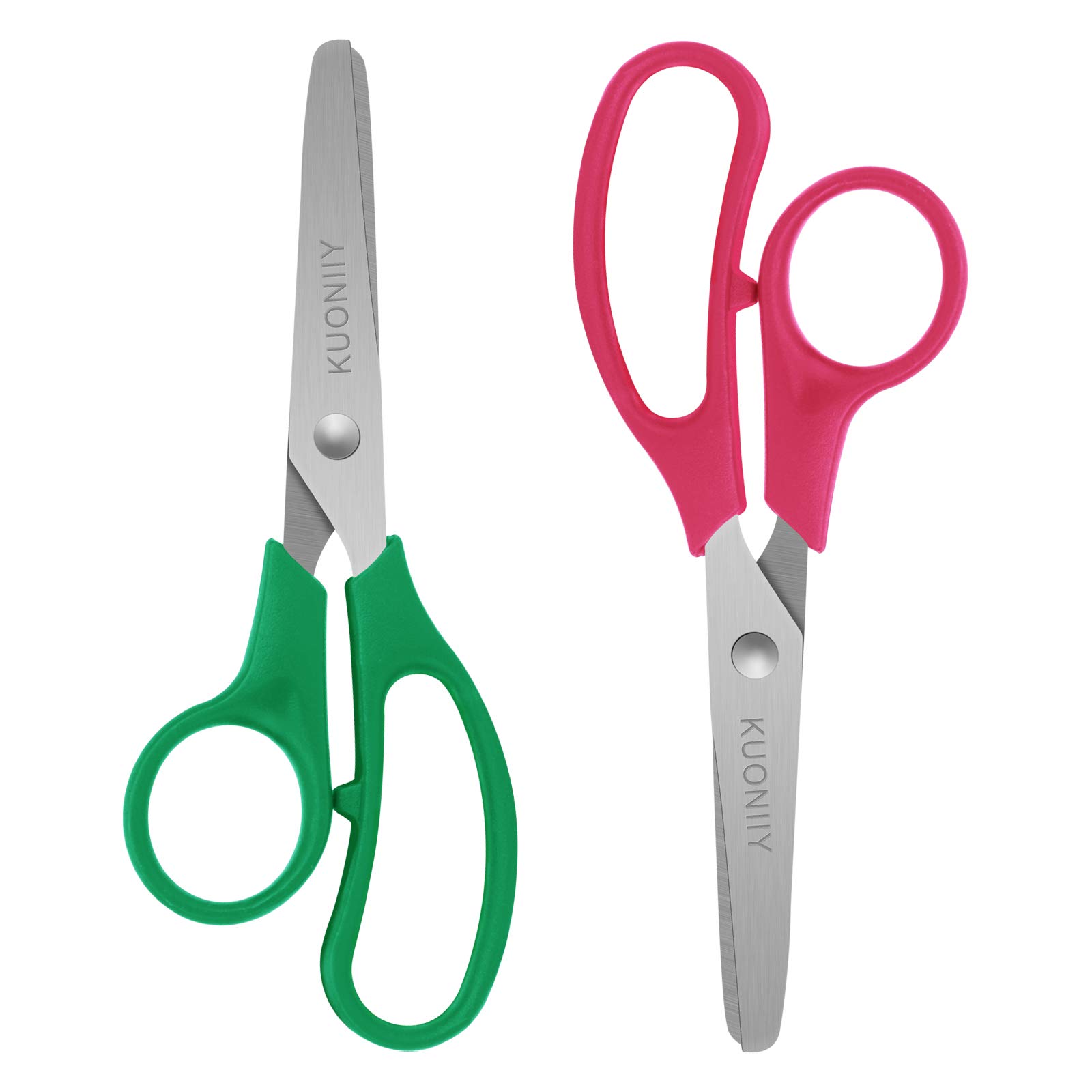 KUONIIY Kids Scissors Childrens Scissors 5" Blunt,Assorted Color, Set of 2