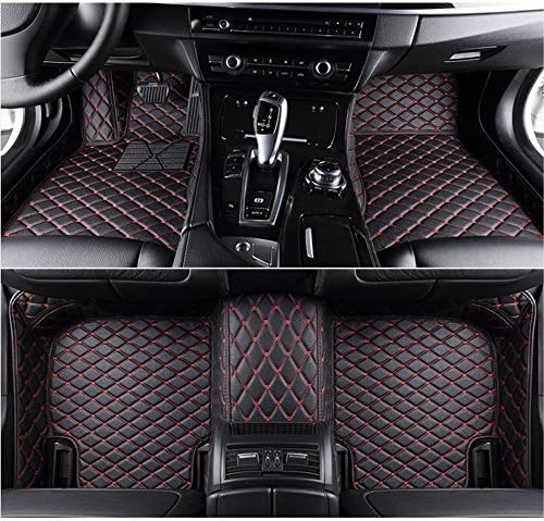 Kaifeng for Dodge Charger 2011-2017 Car Floor Mats Custom Fit All-Weather Covered Car mat Carpet Waterproof Floor Auto Mats (Black red, 2016)