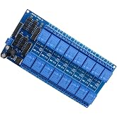ACEIRMC 12V 16-Channel Relay Interface Board Module Optocoupler LED LM2576 Power for Arduino DIY Kit PiC ARM AVR