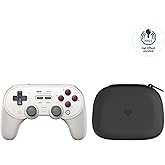 8Bitdo Pro 2 Wireless Bluetooth Controller with Travel Case, Hall Effect Joystick Update, Retro Gamepad for Switch/Switch 2, PC, Android, and Steam Deck & Apple (G Classic Edition)