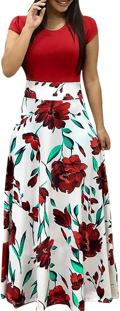 Ulanda Elegant Women's Maxi Dress Floral Printed Autumn Long Sleeves Casual Tunic Long Maxi Dress …
