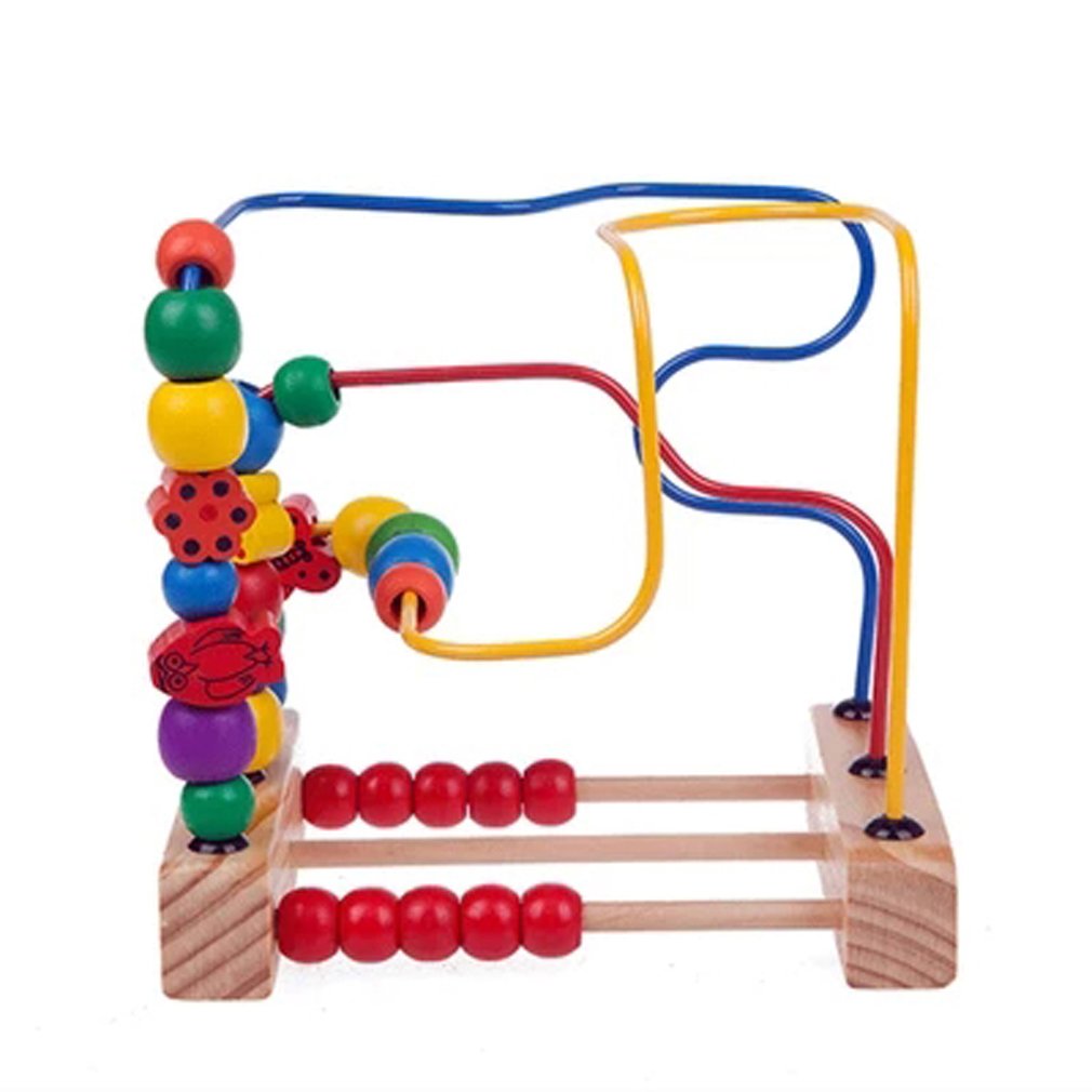 Careshine Perles Educatives jouet Jeu d\'éveil Boules Circuit de Motricité en Bois Casse-tête pour Enfant