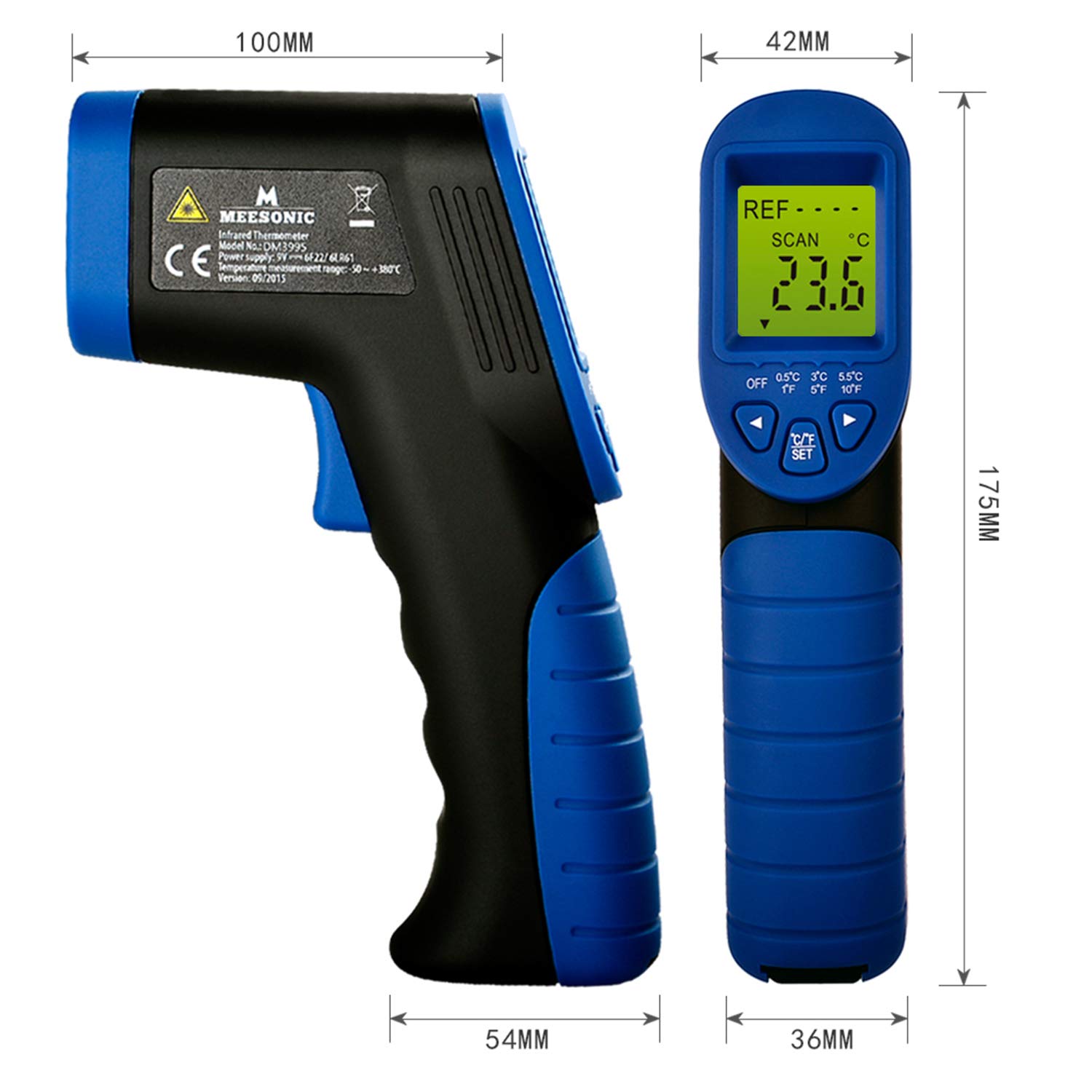 Infrared Thermometer, Non-contact Digital Laser IR Infrared Thermometer Instant Read Temperature Gun IR Laser Thermometer, Temperature Measuring Instrument, Oritronic Laser Thermometer