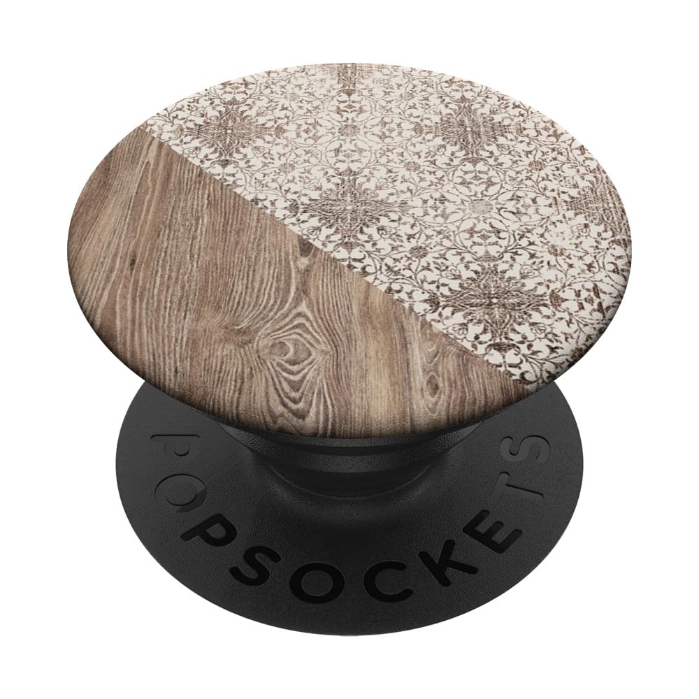 Boho Vintage Rustic Ornate Victorian Floral Title Pattern PopSockets Swappable PopGrip