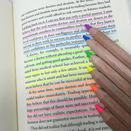 Eco Highlighter Pencils - NEW now with Purple! Set of 6 Jumbo Size Neon Colors - Will Not Bleed or Dry Out: Amazon.in: Office Products