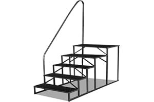 AYSIOFDY RV Stairs 5 Step, RV Steps Anti-Slip, Hot Tub Steps with Handrail, 660 lbs Hot Tub Steps Step Ladder for 5th Wheel RV, Mobile Home Stairs