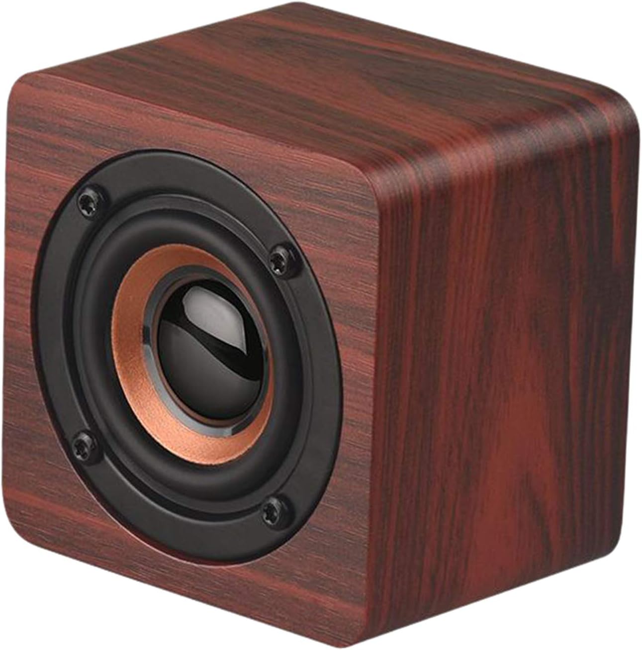 Blesiya Mini Compact Wooden Bluetooth Speaker 1200mAh Wireless Subwoofer Speaker, Deep Bass 