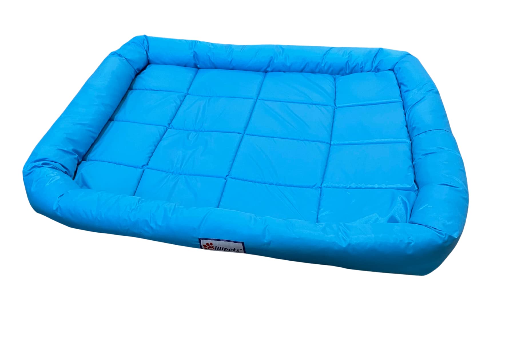 Billipets Nylon Waterproof Dog Bed, Washable Dog Pillow with Water Resistant Nylon Fabric for Dog, Blue, Small 33 x 46cm