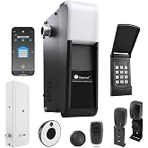 Skylink Smart Side Mount Garage Door Opener &amp; Wireless Keypad Bundle | Wall mount garage door opener fits up to 12ft doors. Includes 2 remotes, wall console, WiFi, door lock, LED light &amp; keypad