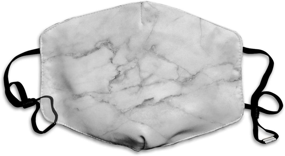 COLOMAKE Men Women Kids Pollution Respirator Dust Mask Protection from Exhaust Gas Anti Pollen Allergy Reusable Environmentally Friendly PM2.5 Natural White Marble Texture Half Face Mask