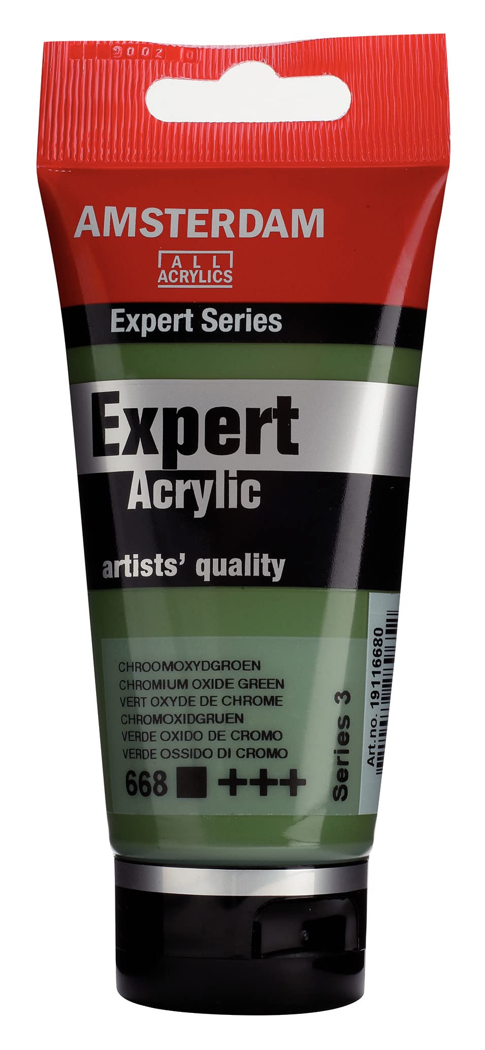 Amsterdam Expert Series Acrylic Paint Tube - 75 ml Chromium Oxide Green (668) - Heavy Body, Excellent Lightfastness, Durable Satin Finish